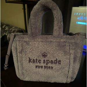 NEW KATE SPADE LILAC ELLA SHEARLING TOTE